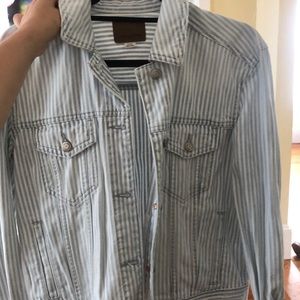 American Eagle striped jean jacket